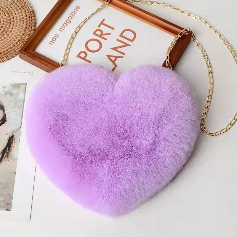 Love Bags For Women Plush Chain Shoulder Bags Valentine's Day Party Bag - Holy Mango Store