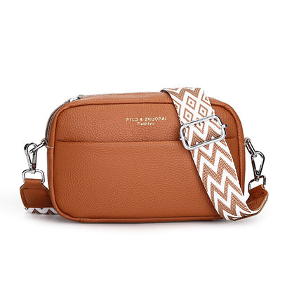 Genuine Leather Shoulder Messenger Bag – Simple Cowhide Square Crossbody