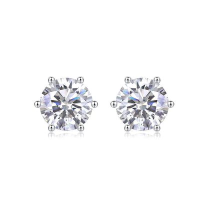 Years Quiet Good Luxury Fashion Diamond Earrings Stud Mosan Diamond Silver Jewelry - Holy Mango Store