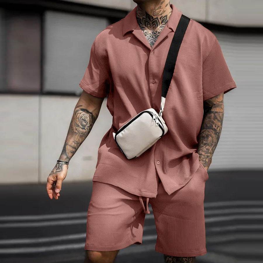 Men's Casual And Comfortable Polo Short-sleeved Shorts Suit - Holy Mango Store