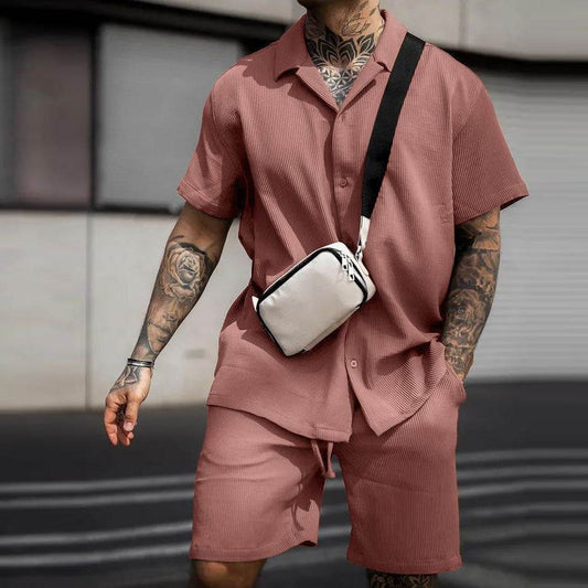 Men's Casual And Comfortable Polo Short-sleeved Shorts Suit - Holy Mango Store