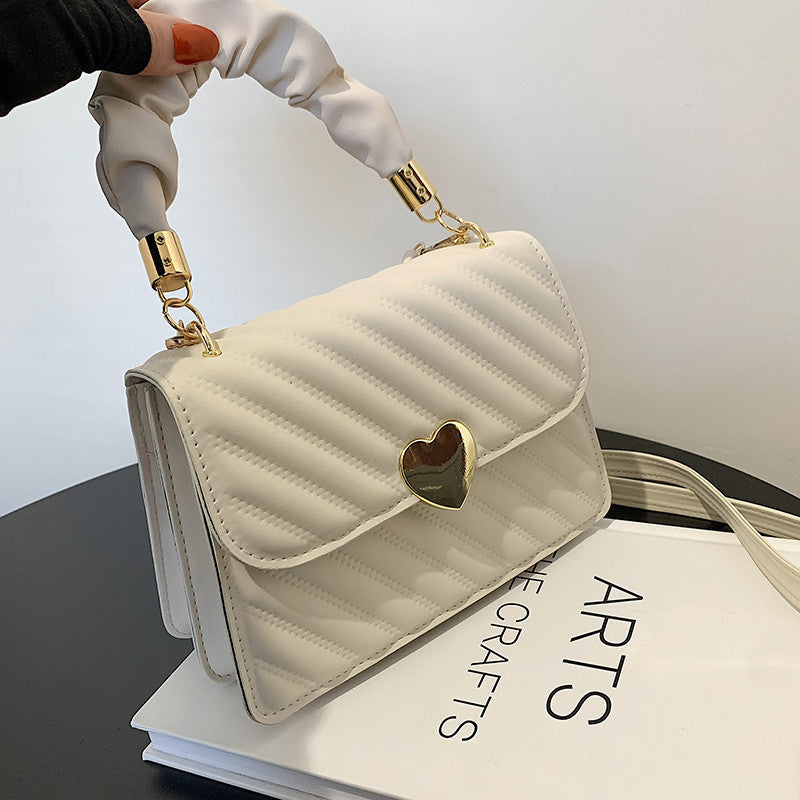 Love Metal Chain Shoulder Bag – Chic Small Square Handbag