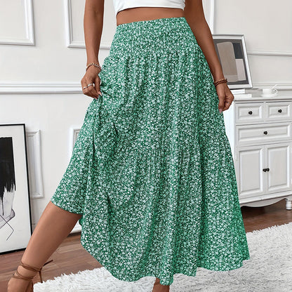 Boho Bloom Maxi Skirt – Floral A-Line With Elastic Waist