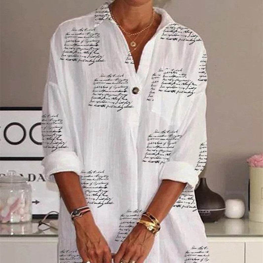 Letter Printed Slim Shirt Dress Women - Holy Mango Store