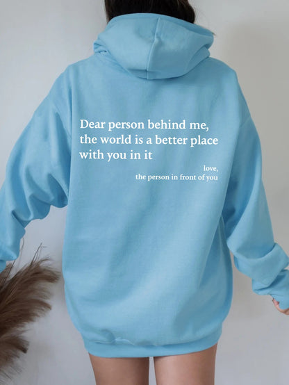 Unisex Plush Letter Hoodie – Cozy Drawstring Pullover with Kangaroo Pocket