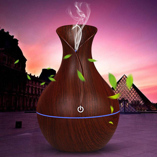 LED Ultrasonic Aroma Humidifier Essential Oil Diffuser Aromatherapy Air Purifier Home Small Incense Burner Holder Candle Yoga Fragrance Indoor Vase Shaped Aroma Burner Smoke Fountain Living Room Decor - Holy Mango Store