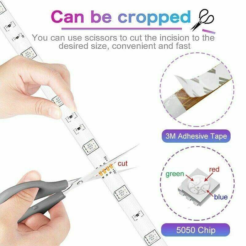 BRAND NEW 5050 RGB LED Strip Bluetooth Remote Lights TV Back Lights For Bar Room - Holy Mango Store