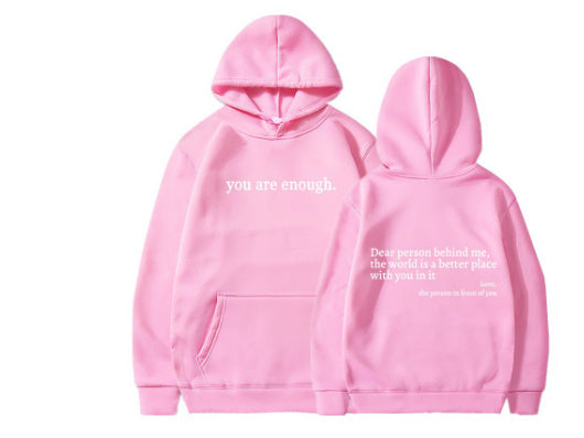 Unisex Plush Letter Hoodie – Cozy Drawstring Pullover with Kangaroo Pocket