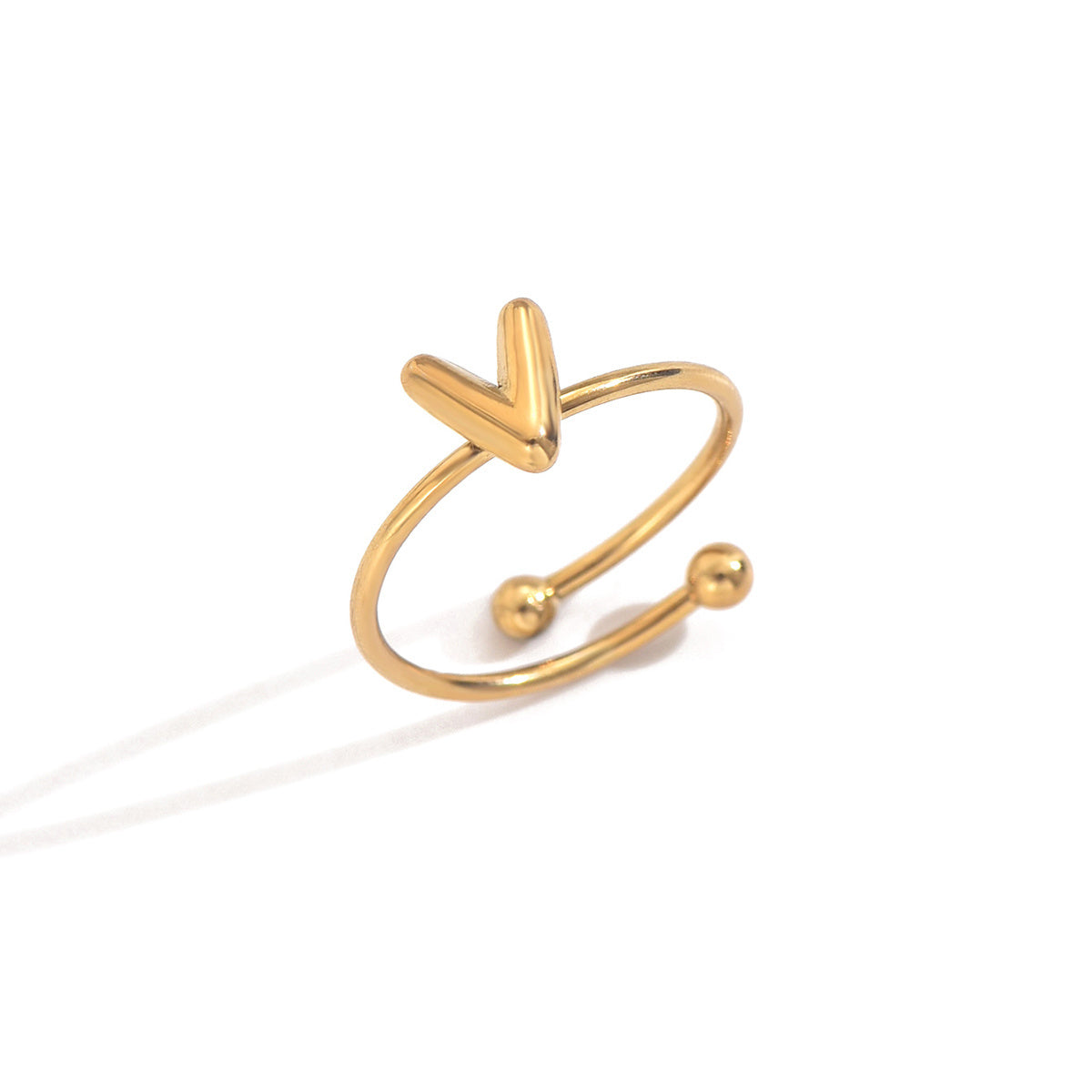 Alphabet Sphere Ring – 18K Gold‑Plated Stainless Steel
