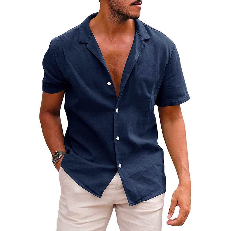 Men's Tops Casual Button Down Shirt Short Sleeve Beach Shirt Summer Mens Clothing - Holy Mango Store