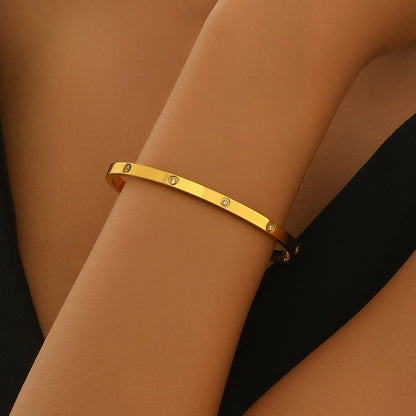 Gold Slim Cuff Bracelet – 18K Plated Minimalist Style