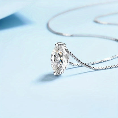 Moissanite Drop Pendant – Minimalist Sparkle Necklace