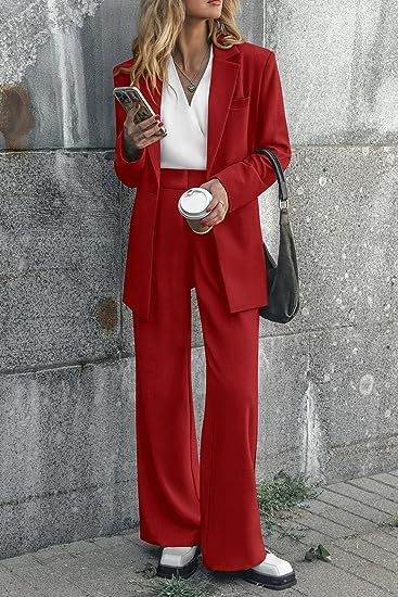 Women's Fashion Casual Solid Color Coat Trousers Suit - Holy Mango Store