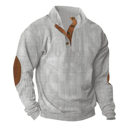 Corduroy Casual Stand Collar Long-sleeved Sweater - Holy Mango Store