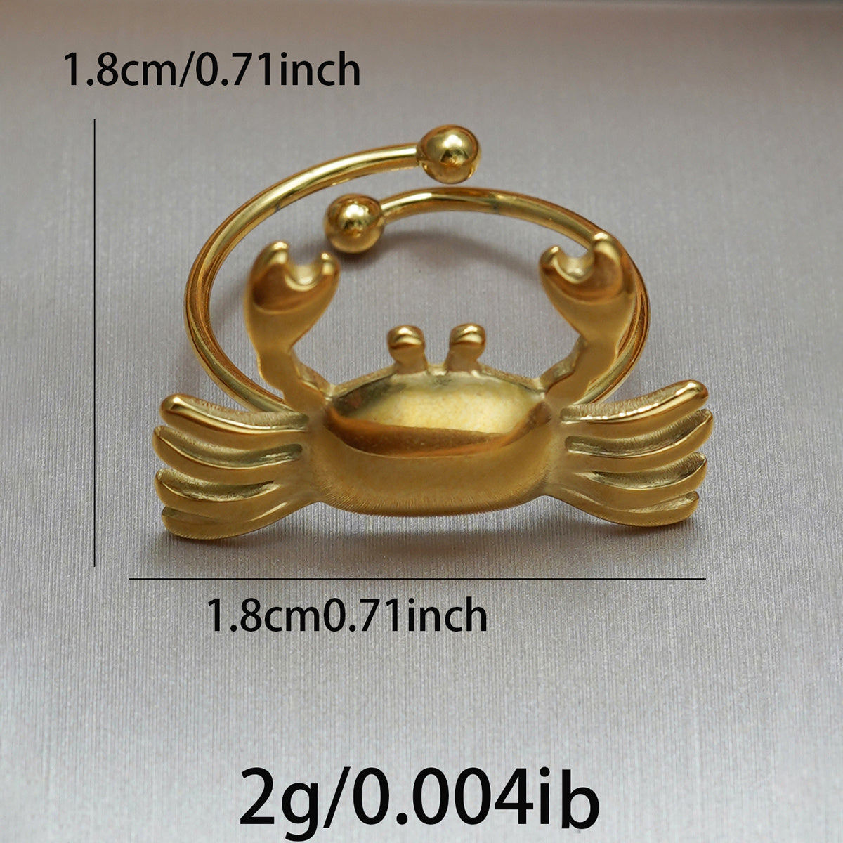 Crab Ring – 18K Gold Plated Stainless Steel