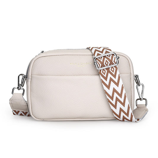 Genuine Leather Shoulder Messenger Bag – Simple Cowhide Square Crossbody