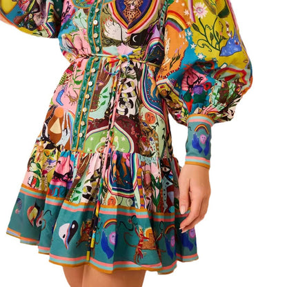 Animal Print Cardigan Shirt Dress