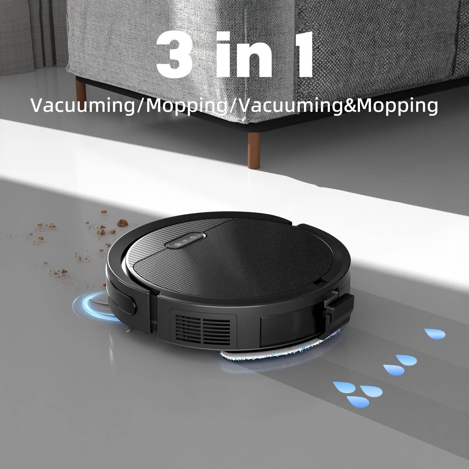 Robot Vacuum And Mop, 3 In 1 Combo Cleaner For Home With Pet Hair And Hard Floor, 5000Pa Suction, 120 Mins Run Time,Self-Charging,Super Thin Body - Holy Mango Store