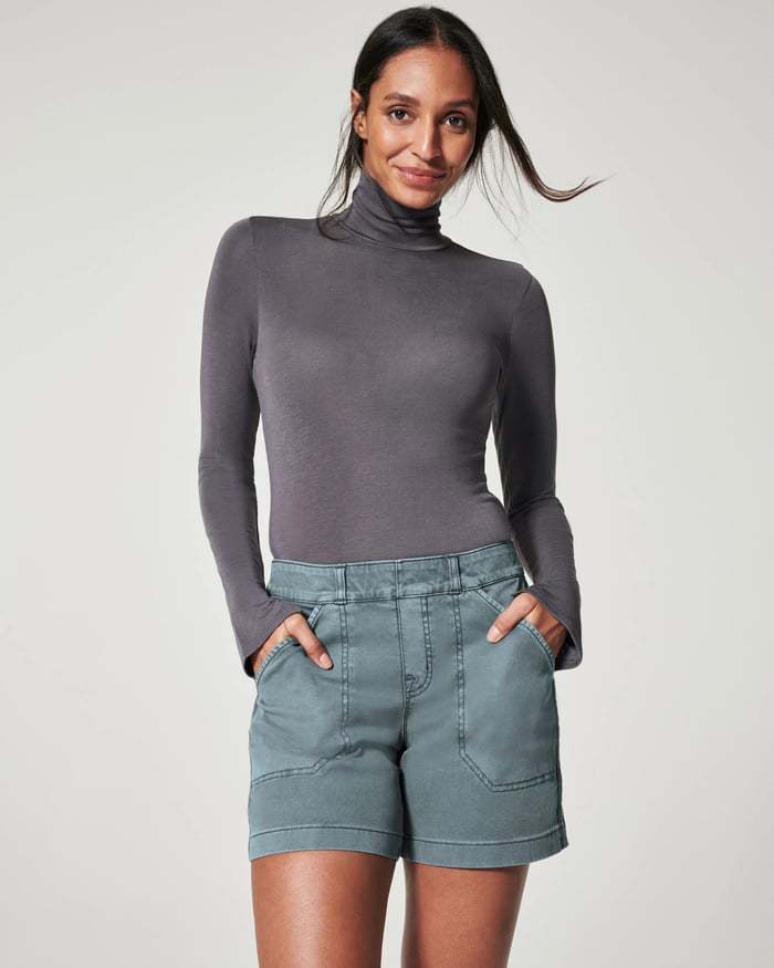 High-Waisted Utility Cotton Shorts