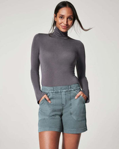 High-Waisted Utility Cotton Shorts