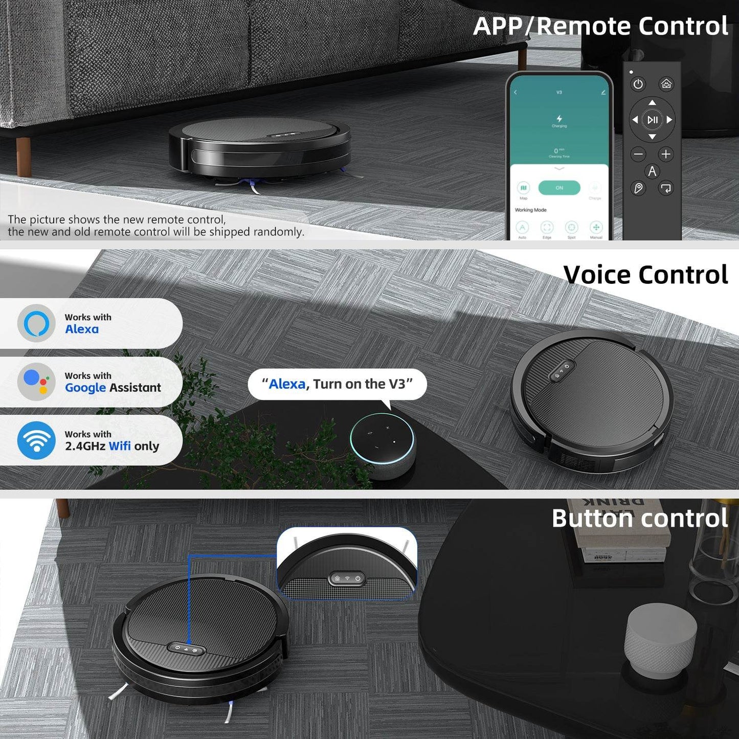 Robot Vacuum And Mop, 3 In 1 Combo Cleaner For Home With Pet Hair And Hard Floor, 5000Pa Suction, 120 Mins Run Time,Self-Charging,Super Thin Body - Holy Mango Store