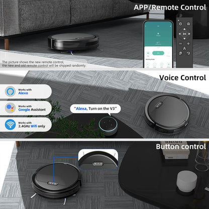 Robot Vacuum And Mop, 3 In 1 Combo Cleaner For Home With Pet Hair And Hard Floor, 5000Pa Suction, 120 Mins Run Time,Self-Charging,Super Thin Body - Holy Mango Store