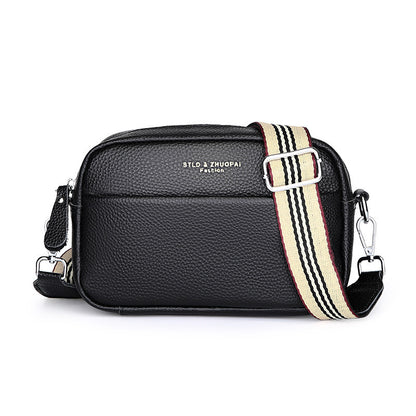 Genuine Leather Shoulder Messenger Bag – Simple Cowhide Square Crossbody