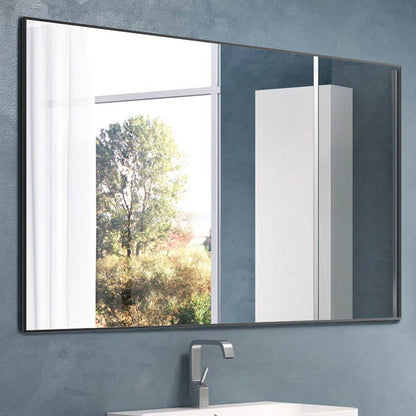36x24 inches Modern Black Bathroom Mirror with Aluminum Frame Vertical or Horizontal Hanging Decorative Wall Mirrors for Living Room Bedroom - Holy Mango Store