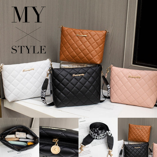 Women’s Quilted Chain Crossbody Bag – Stylish Diamond-Stitch Bucket Purse