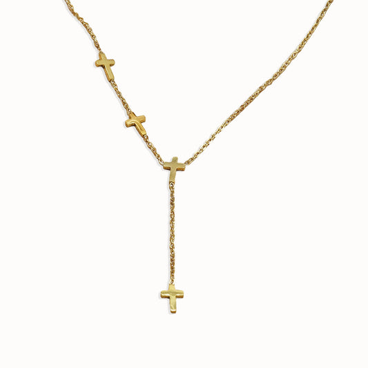 Celestial Faith Charm Necklace – 18K Gold‑Plated Stainless Steel