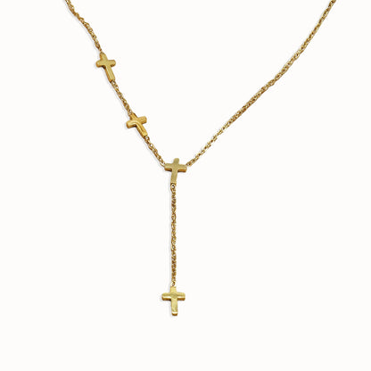 Celestial Faith Charm Necklace – 18K Gold‑Plated Stainless Steel