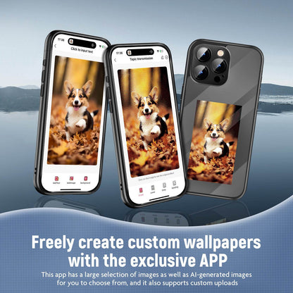 IPhone15 PRO PROMAX NFC Ink Screen Flip Phone Case Smart Creative DIY Custom All-Inclusive Case - Holy Mango Store