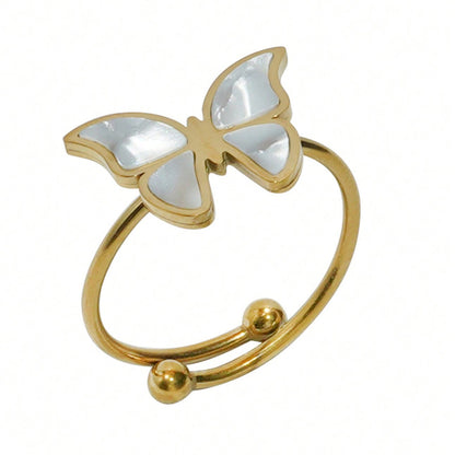 18K Gold Butterfly Jewelry Set – Elegant 4PC Gift for Her