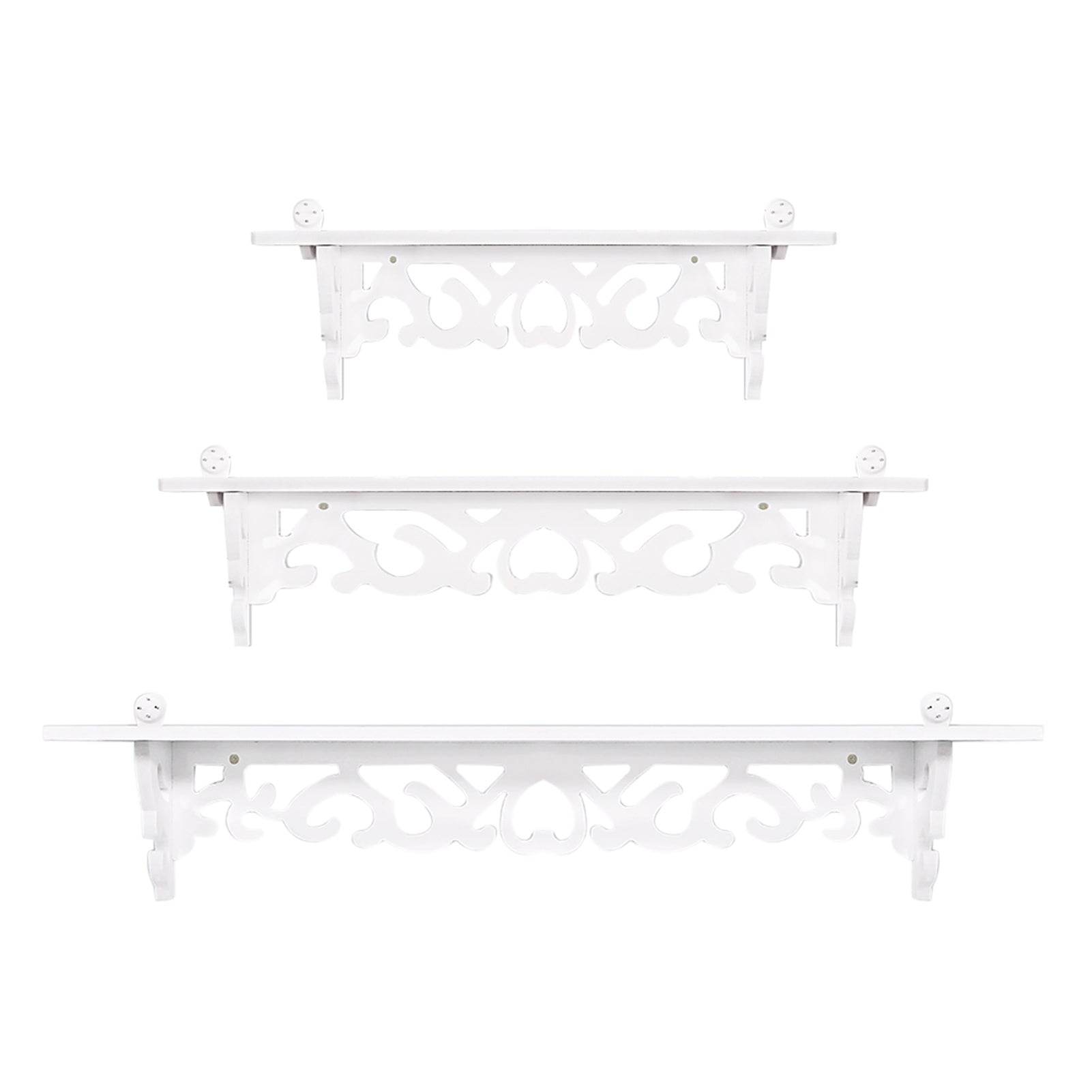 Set of 3 Shabby Floating Wall Shelves Bookshelf Display Wall Shelf Storage Rack - Holy Mango Store