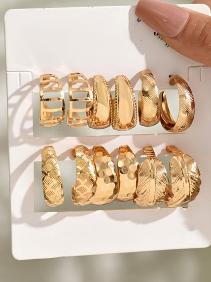 Liquid Metal Fusion Prism Stud Earrings – 14K Gold & Silver Set
