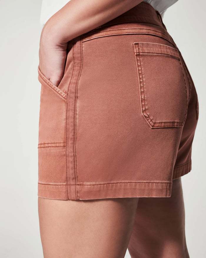 High-Waisted Utility Cotton Shorts