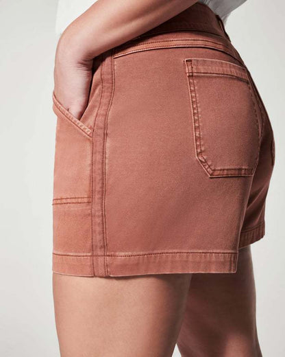 High-Waisted Utility Cotton Shorts