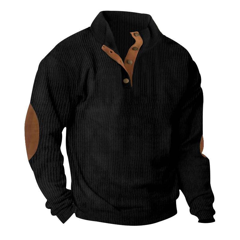 Corduroy Casual Stand Collar Long-sleeved Sweater - Holy Mango Store