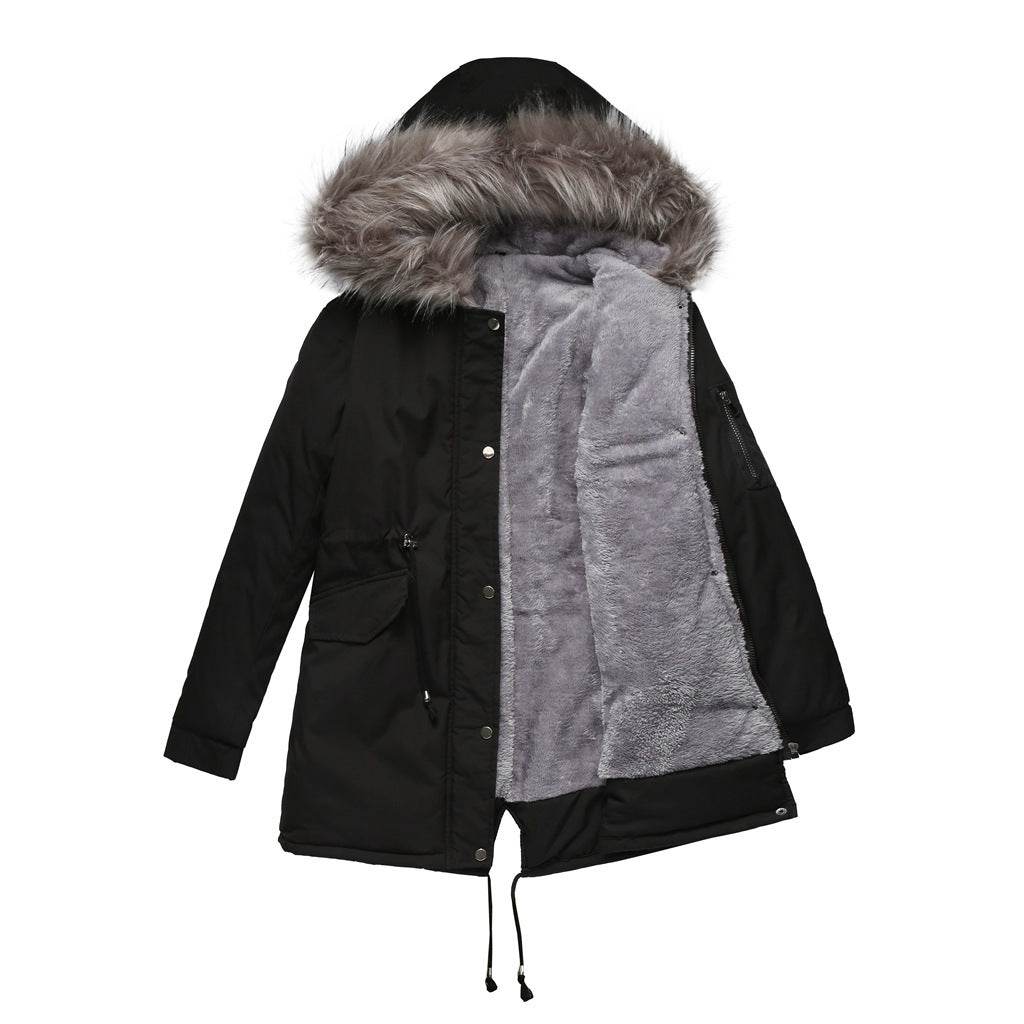 Parka Cotton-padded Coat Mid-length Hooded - Holy Mango Store