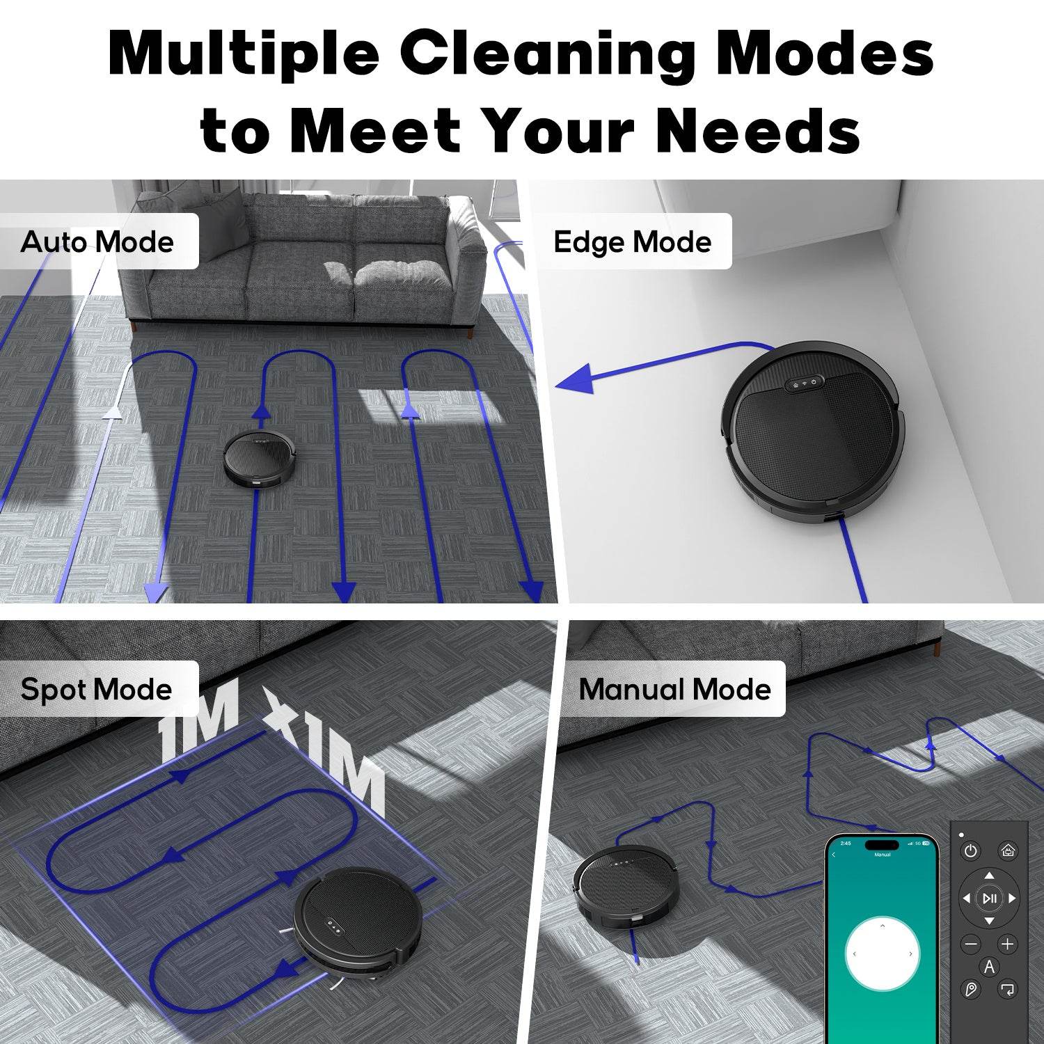 Robot Vacuum And Mop, 3 In 1 Combo Cleaner For Home With Pet Hair And Hard Floor, 5000Pa Suction, 120 Mins Run Time,Self-Charging,Super Thin Body - Holy Mango Store