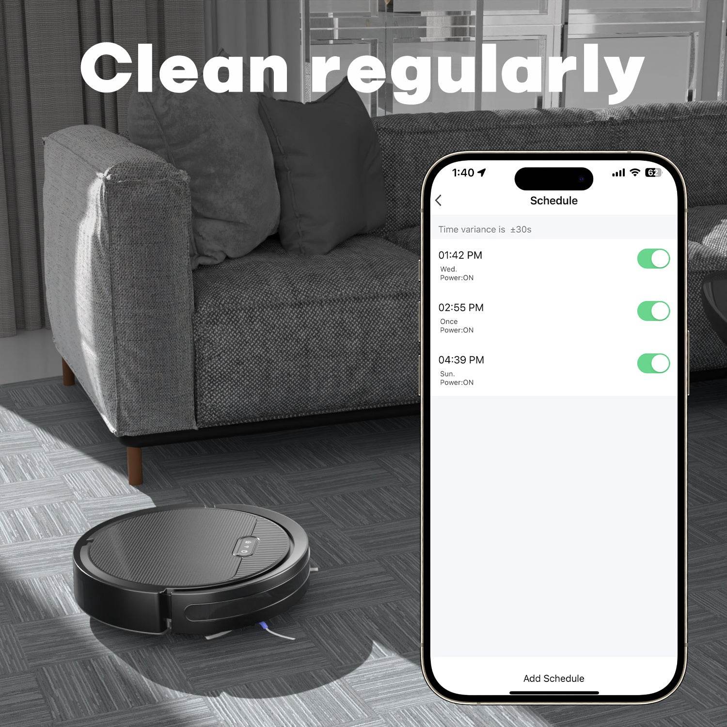 Robot Vacuum And Mop, 3 In 1 Combo Cleaner For Home With Pet Hair And Hard Floor, 5000Pa Suction, 120 Mins Run Time,Self-Charging,Super Thin Body - Holy Mango Store