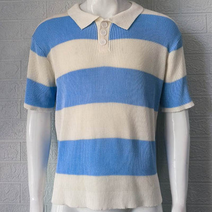 Mens Clothing Summer Fashion Lapel Sweater Short Sleeve Men Clothing Men Wears - Holy Mango Store