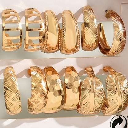 Liquid Metal Fusion Prism Stud Earrings – 14K Gold & Silver Set