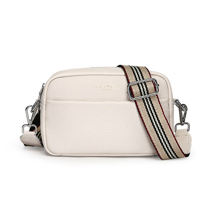 Genuine Leather Shoulder Messenger Bag – Simple Cowhide Square Crossbody