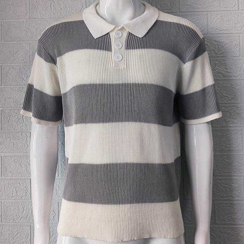 Mens Clothing Summer Fashion Lapel Sweater Short Sleeve Men Clothing Men Wears - Holy Mango Store