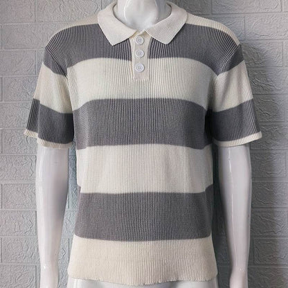 Mens Clothing Summer Fashion Lapel Sweater Short Sleeve Men Clothing Men Wears - Holy Mango Store