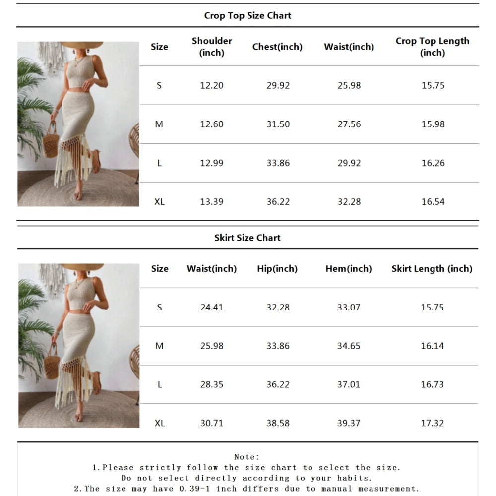 Chic 2-Piece Skirt Set – Crop Top & Bodycon Skirt