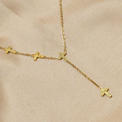 Celestial Faith Charm Necklace – 18K Gold‑Plated Stainless Steel