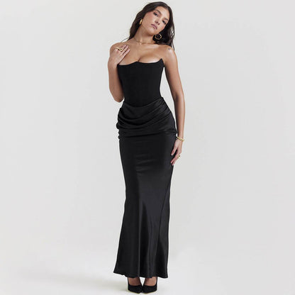 Slim Tube Top Long Dress Sexy Fashion Bandeau Backless Party Evening Dresses For Women Clothing - Holy Mango Store