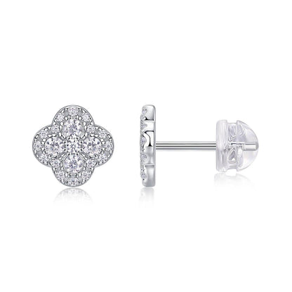 Fragrance Luxury Fashion Diamond Earrings Stud Inlaid With Mosan Diamond Silver Jewelry - Holy Mango Store